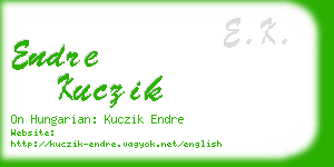 endre kuczik business card